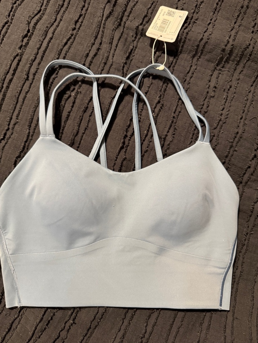 lululemon athletica Light Blue Strappy Longline Bralette